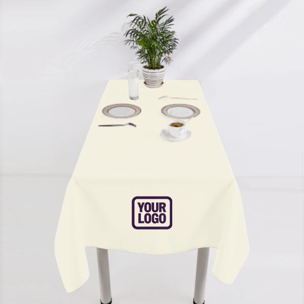 Tovaglia quadrata beige lavanda personalizzata