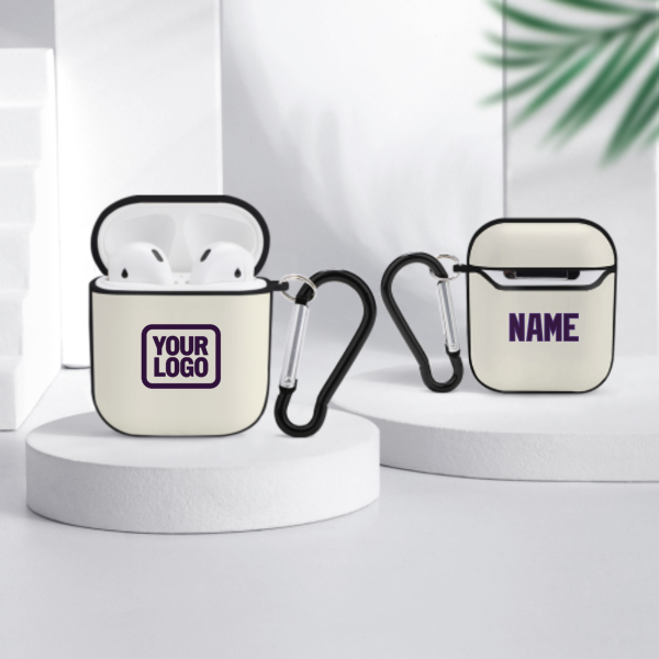 Maßgeschneidertes Beige Lila AirPods-Hülle