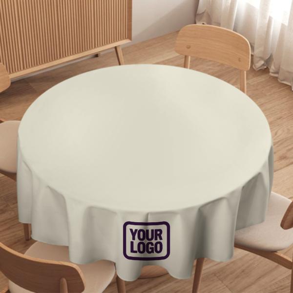 Maßgeschneidertes Beige Lila Runde Tischdecke