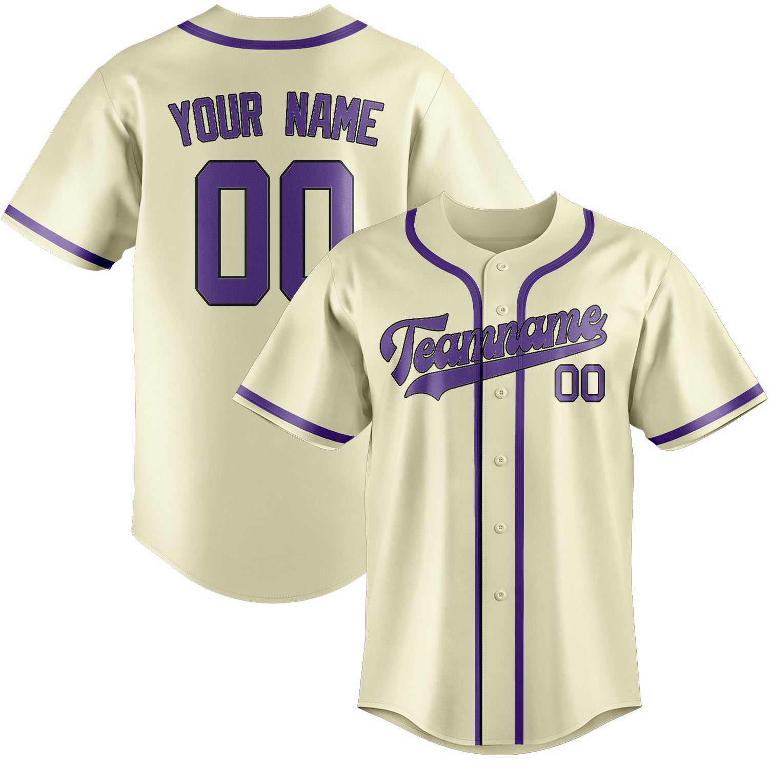 Benutzerdefiniertes Professionelles Beige Lavendel Baseballtrikot