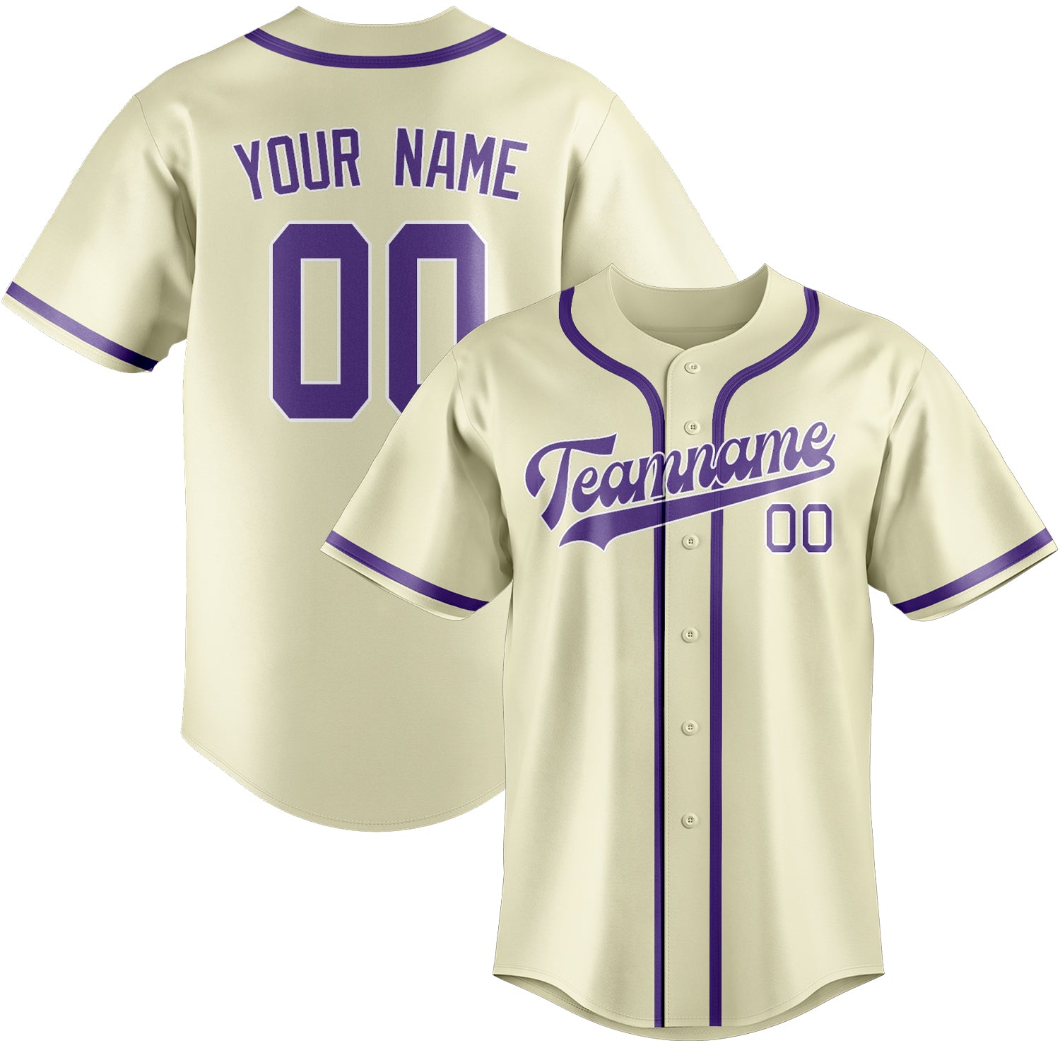 Benutzerdefiniertes Professionelles Beige Lavendel Baseballtrikot