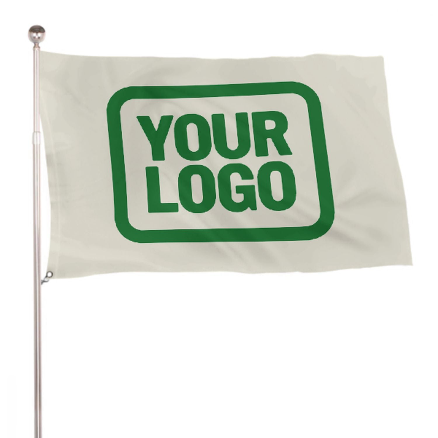 Maßgeschneidertes Beige Smaragdgrün Flagge