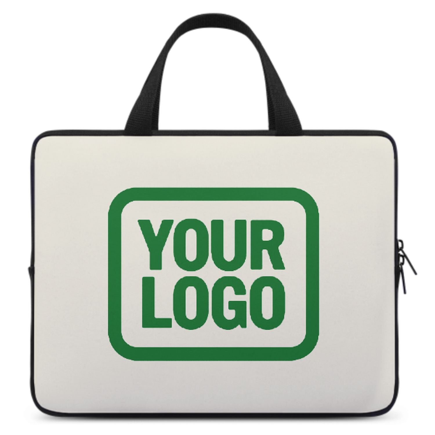 Maßgeschneidertes Beige Emerald Green Laptop Tasche