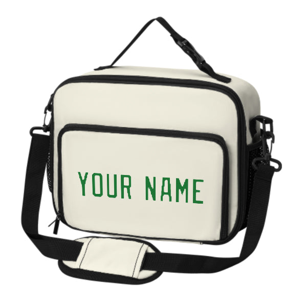 Maßgeschneidertes Beige Emerald Green Lunch-Tasche