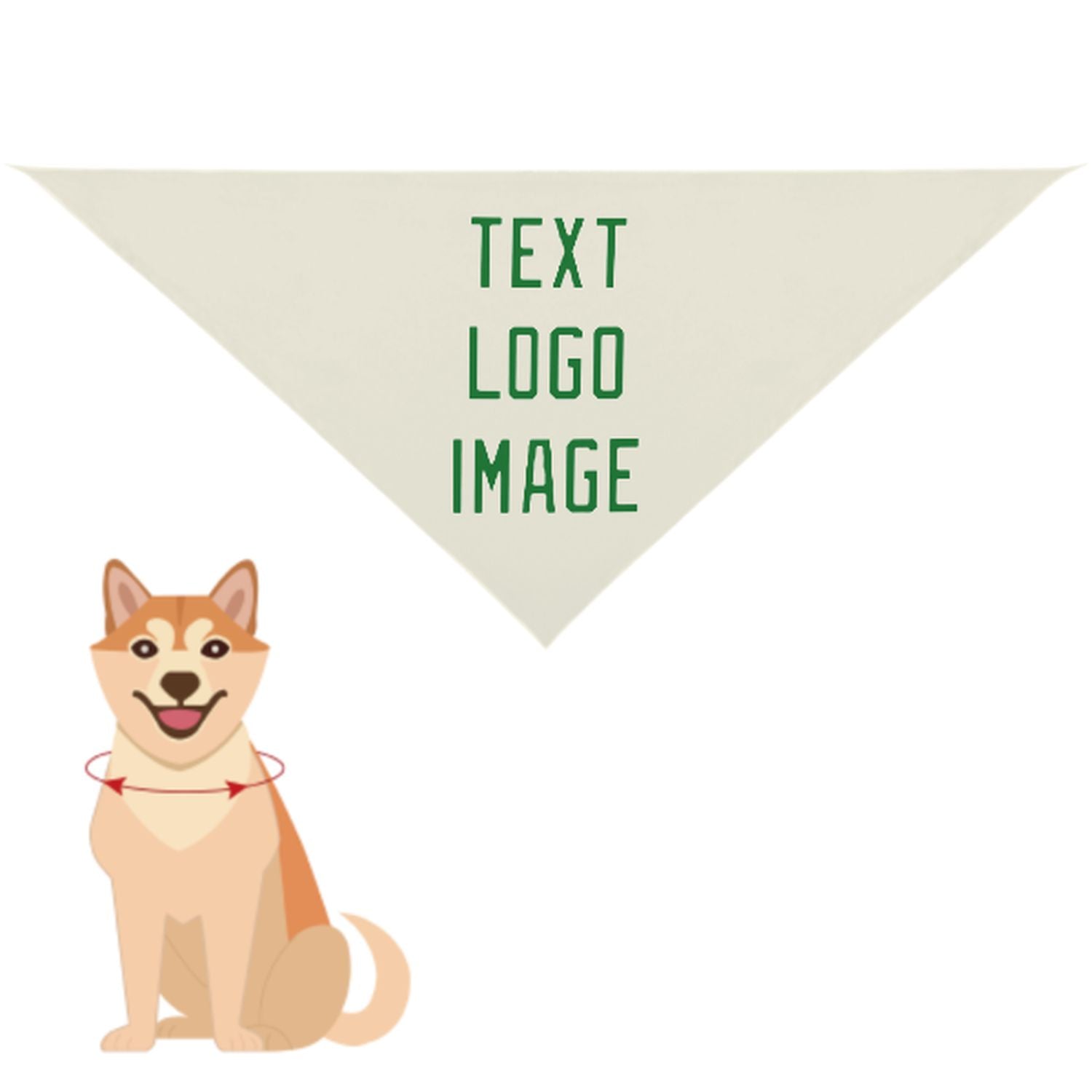 Bandana personalizzata per animali domestici beige e verde smeraldo