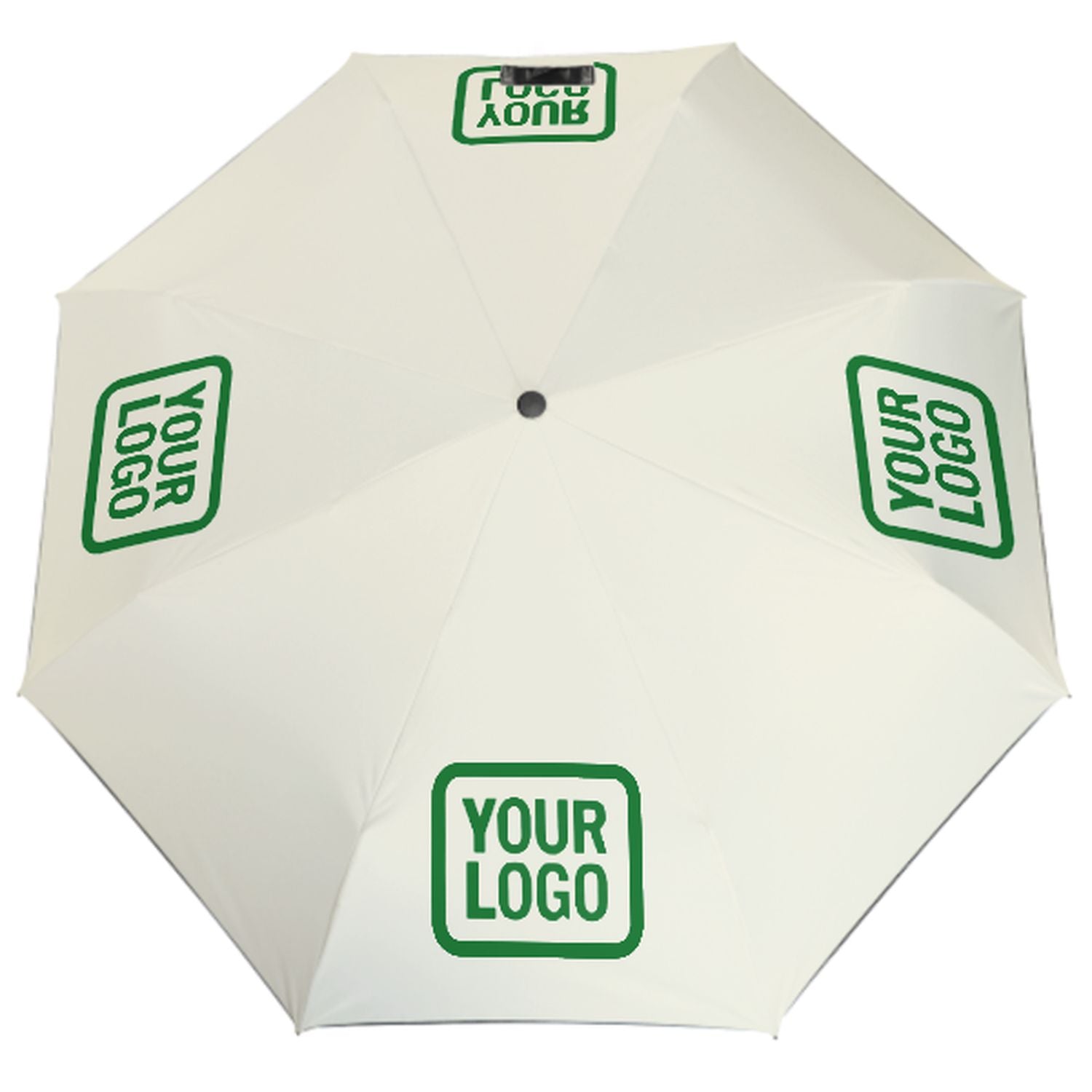 Maßgeschneidertes Beige Smaragdgrün Automatik-Regenschirm