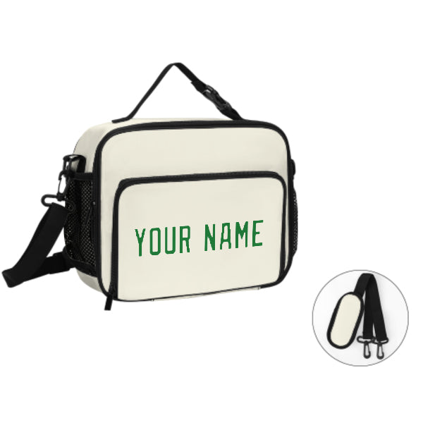Maßgeschneidertes Beige Emerald Green Lunch-Tasche