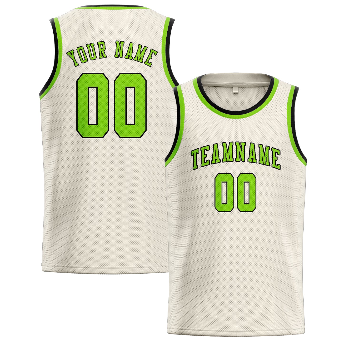 Benutzerdefiniertes Professionelles Beige Smaragdgrün Basketballtrikot