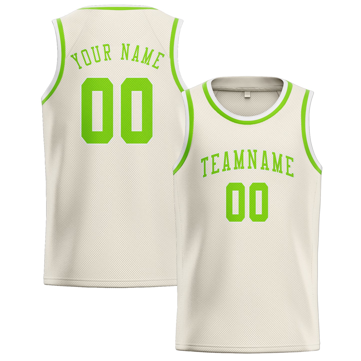 Benutzerdefiniertes Professionelles Beige Smaragdgrün Basketballtrikot