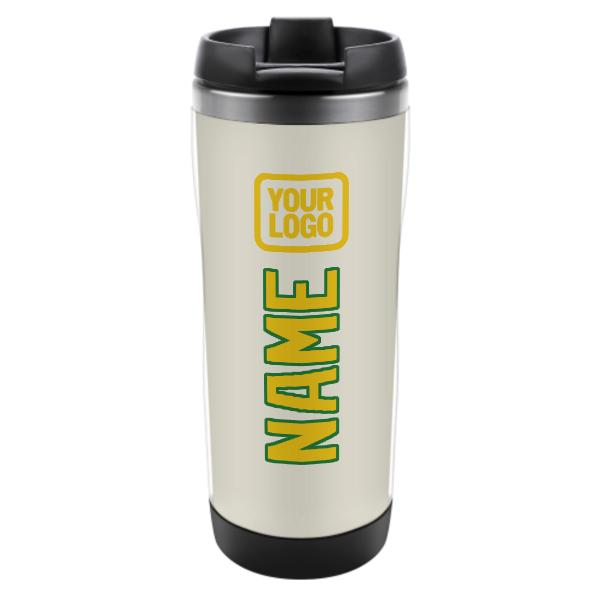 Tazza personalizzata in acciaio inossidabile beige-oro