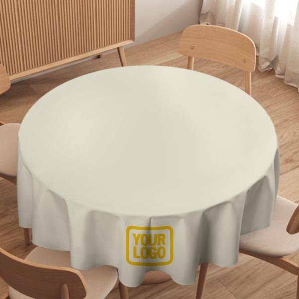 Maßgeschneidertes Beige Gold Runde Tischdecke