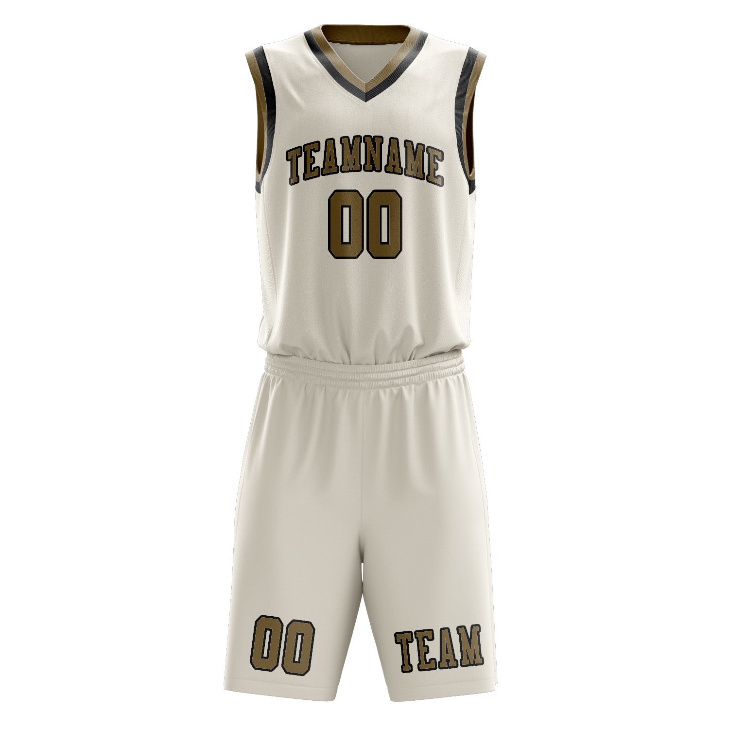 Benutzerdefiniertes Professionelles Beige Hellkhaki Basketballtrikot-Set