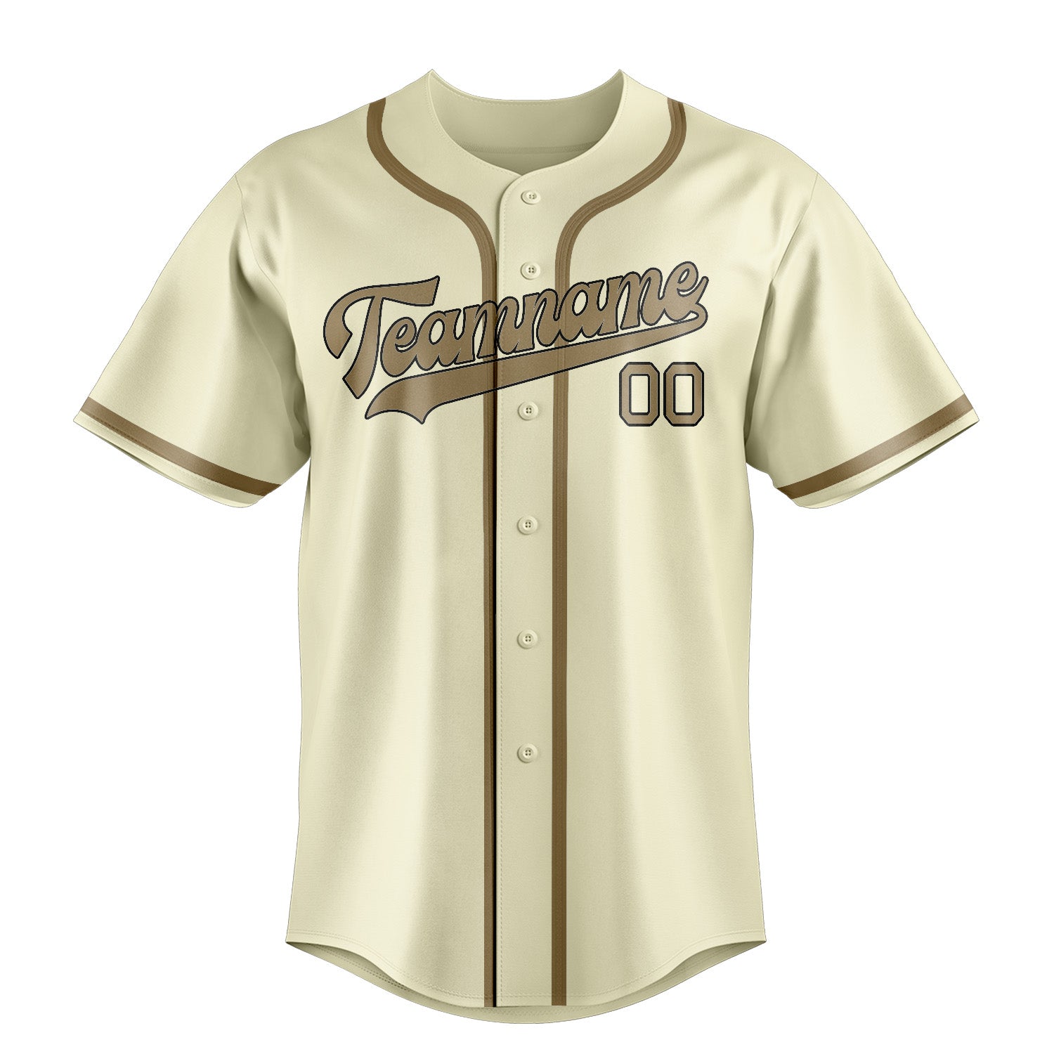 Benutzerdefiniertes Professionelles Beige Hellkhaki Baseballtrikot