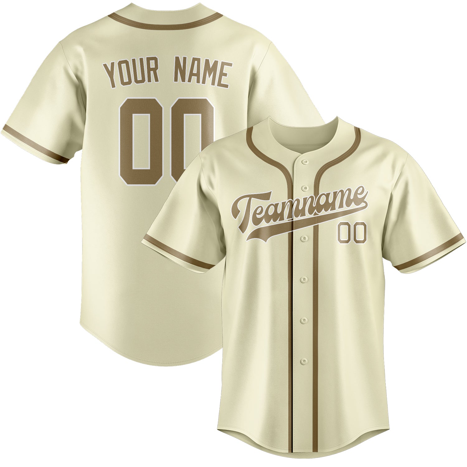 Benutzerdefiniertes Professionelles Beige Hellkhaki Baseballtrikot