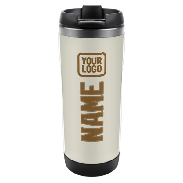 Tazza personalizzata in acciaio inossidabile beige cachi