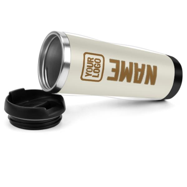 Tazza personalizzata in acciaio inossidabile beige cachi