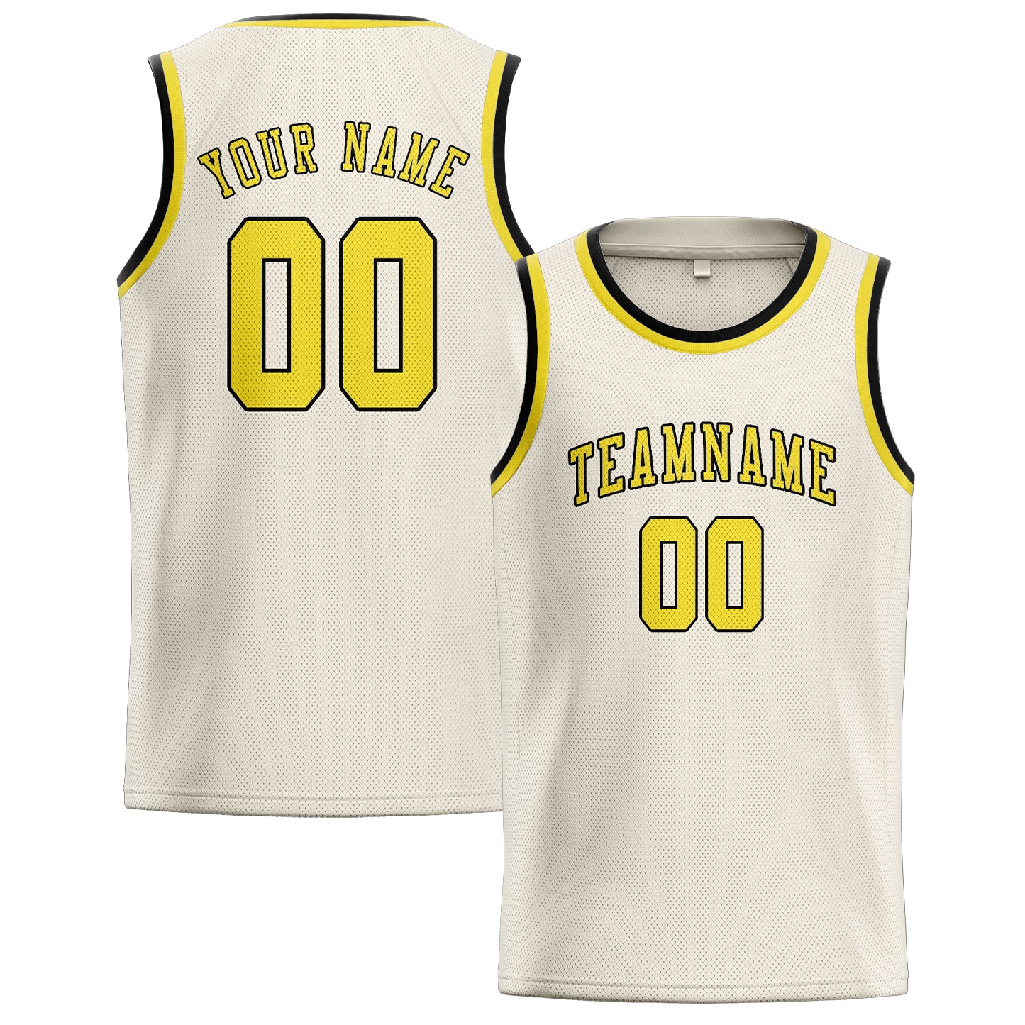 Benutzerdefiniertes Professionelles Beige Blassgelb Basketballtrikot