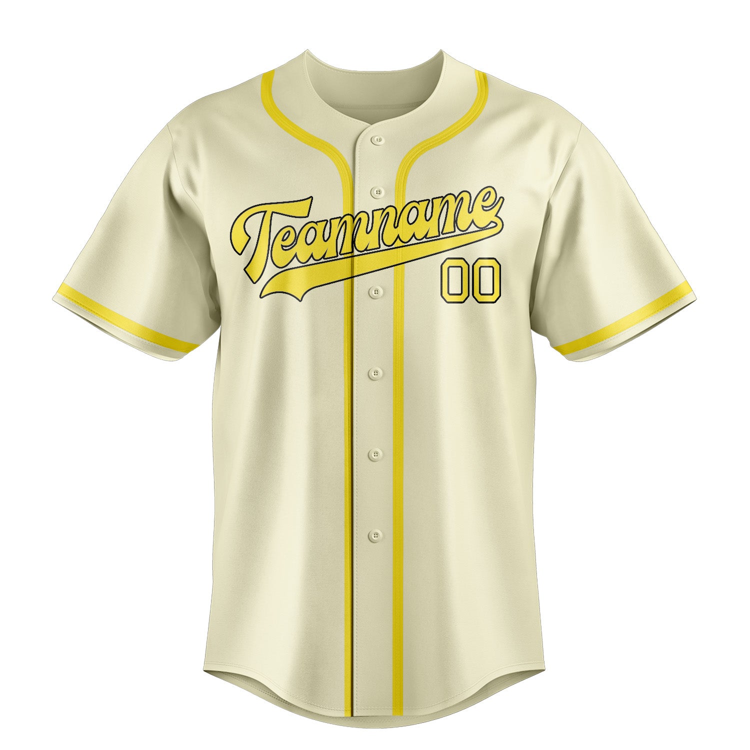Benutzerdefiniertes Professionelles Beige Blassgelb Baseballtrikot
