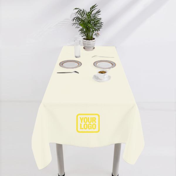 Tovaglia quadrata beige pallido giallo personalizzata