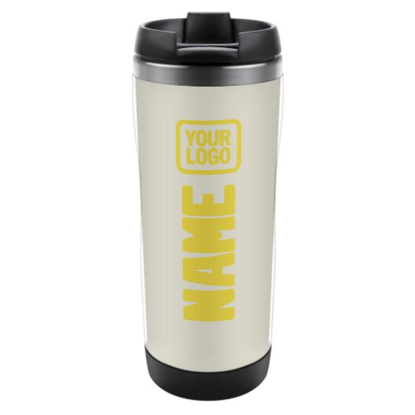 Tazza personalizzata in acciaio inossidabile beige pallido giallo