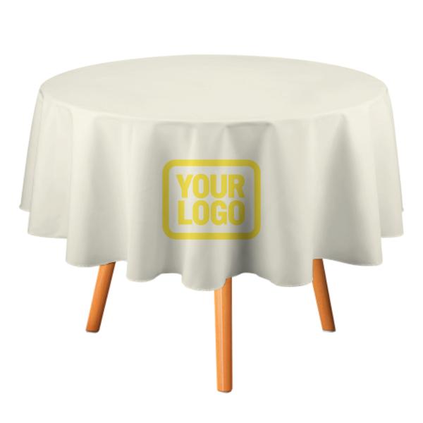 Maßgeschneidertes Beige Blassgelb Runde Tischdecke