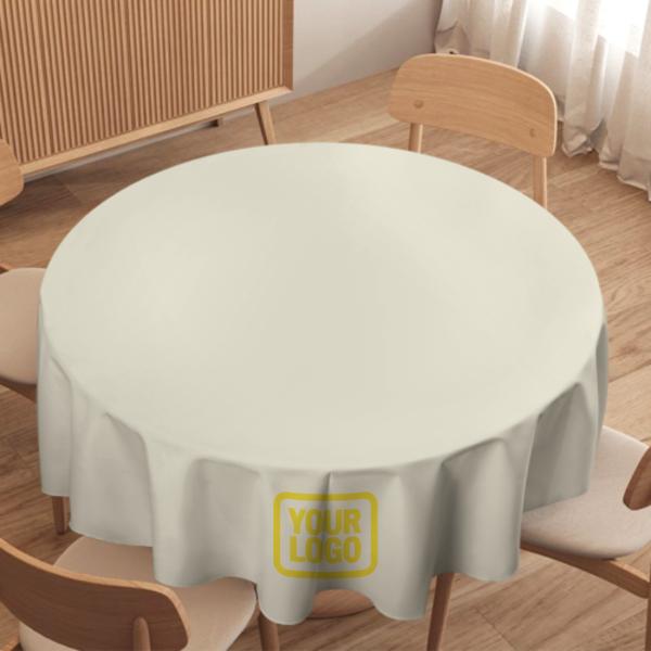 Maßgeschneidertes Beige Blassgelb Runde Tischdecke