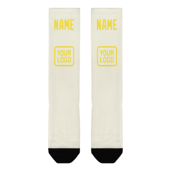Maßgeschneidertes Beige Blassgelb Kniestrümpfe