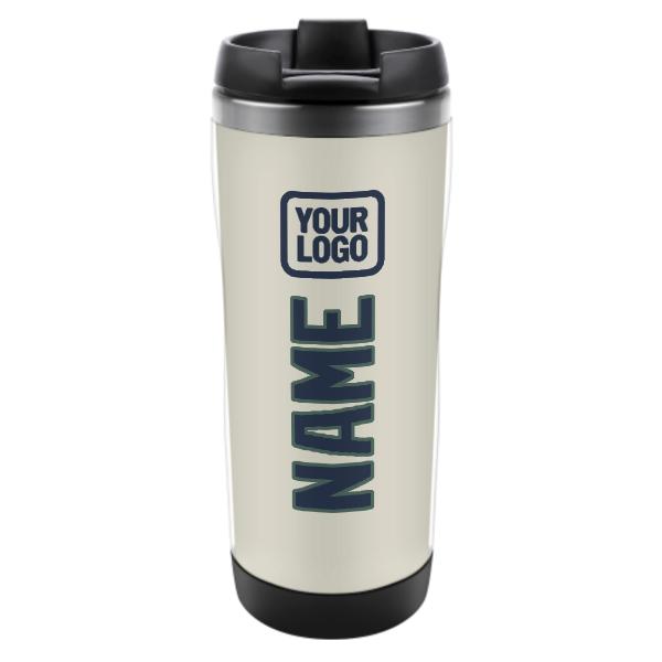 Bicchiere personalizzato in acciaio inossidabile beige blu navy