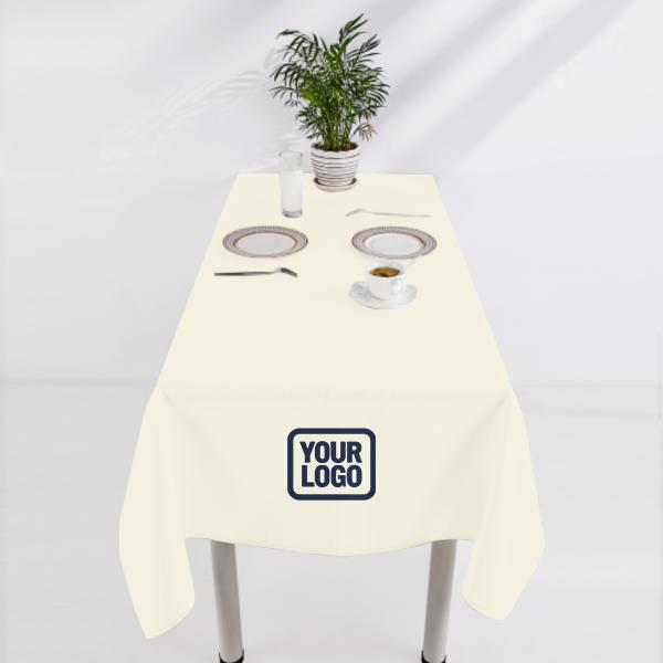 Tovaglia quadrata beige verde acqua personalizzata