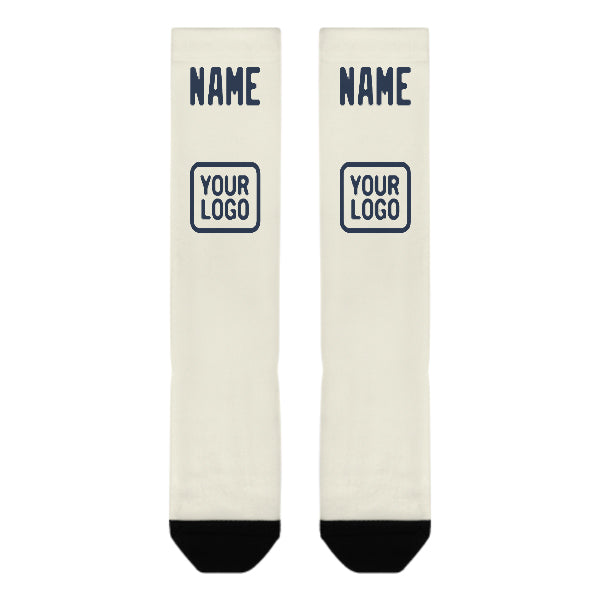 Maßgeschneidertes Beige Marineblau Kniestrümpfe