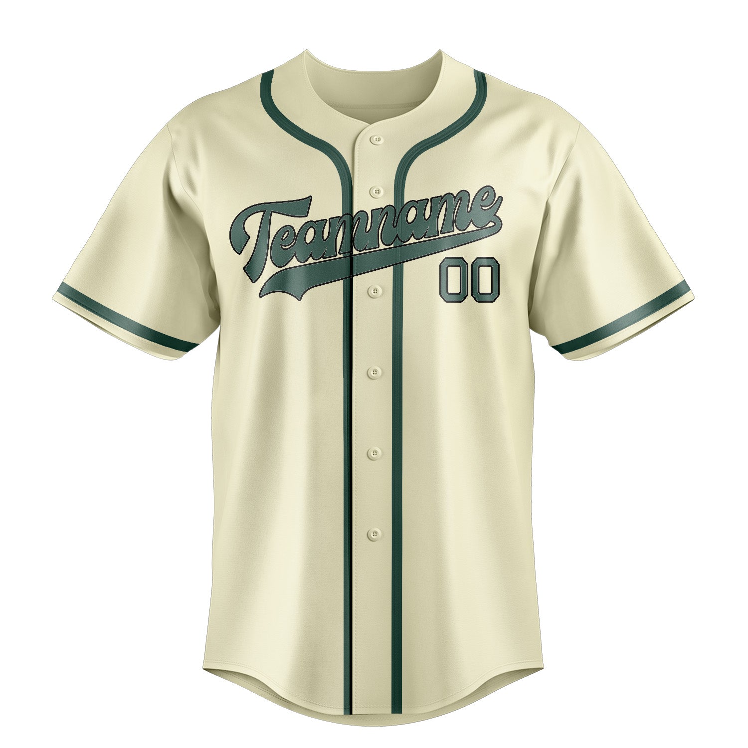 Benutzerdefiniertes Professionelles Beige Blaugrün Baseballtrikot