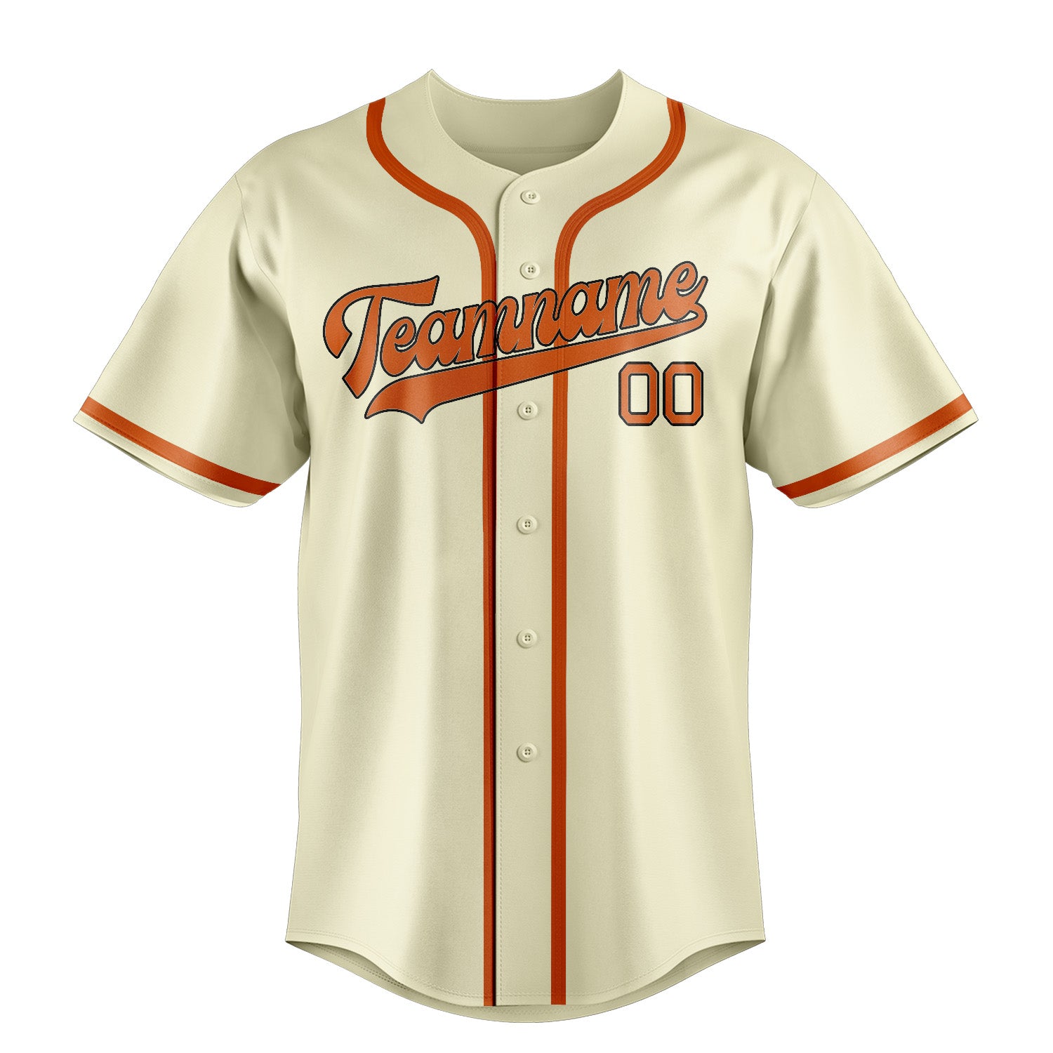 Benutzerdefiniertes Professionelles Beige Orange Baseballtrikot