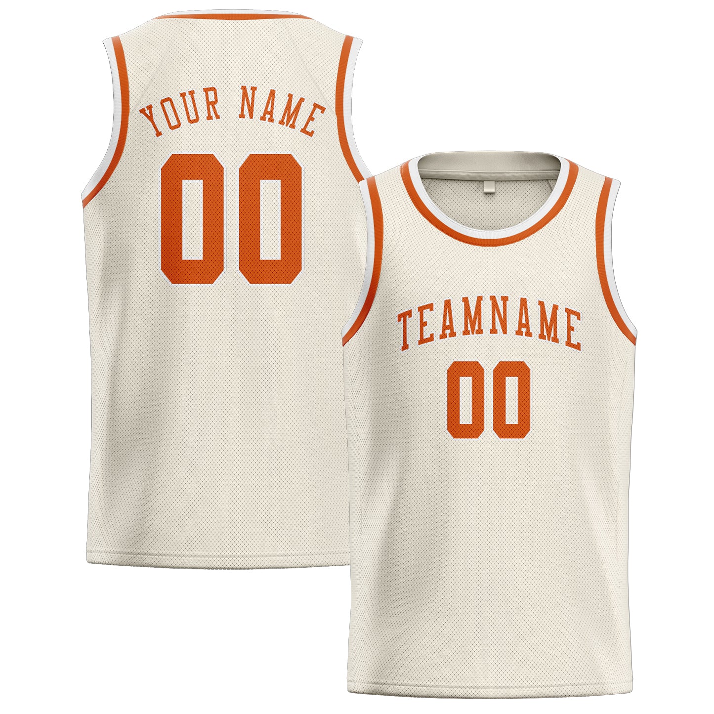 Benutzerdefiniertes Professionelles Beige Orange Basketballtrikot