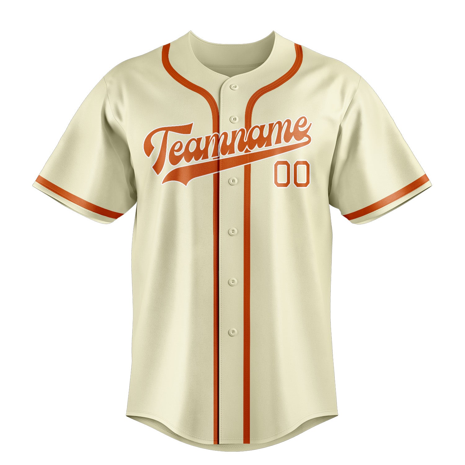 Benutzerdefiniertes Professionelles Beige Orange Baseballtrikot