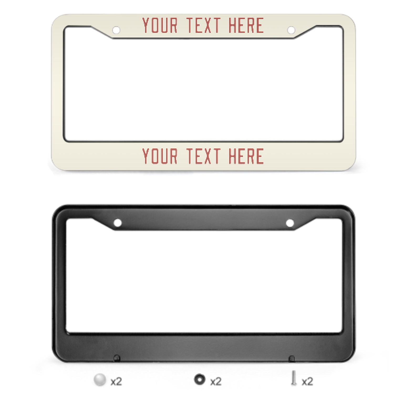Cornice per targa personalizzata color beige e rame con rosa