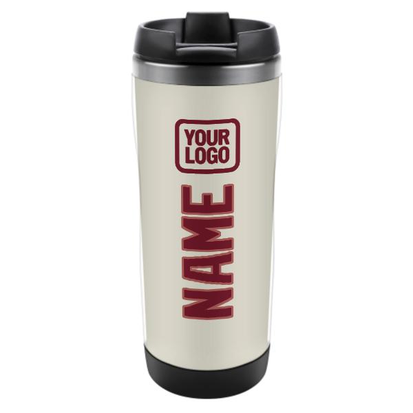 Bicchiere personalizzato in acciaio inossidabile color beige cremisi