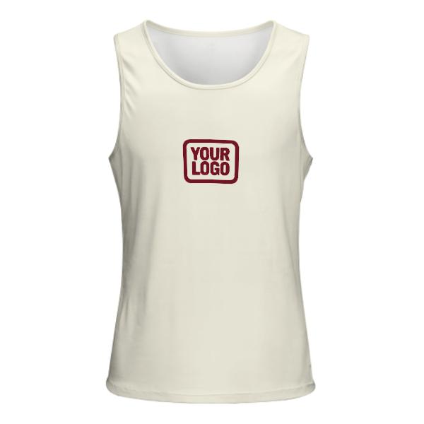 Maßgeschneidertes Beige Karmesinrot Herren Tanktop