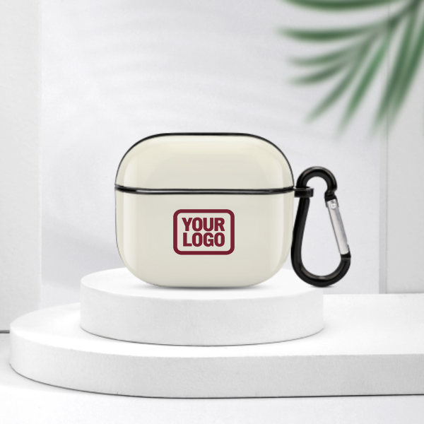Maßgeschneidertes Beige Karmesinrot AirPods-Hülle (3. Generation)