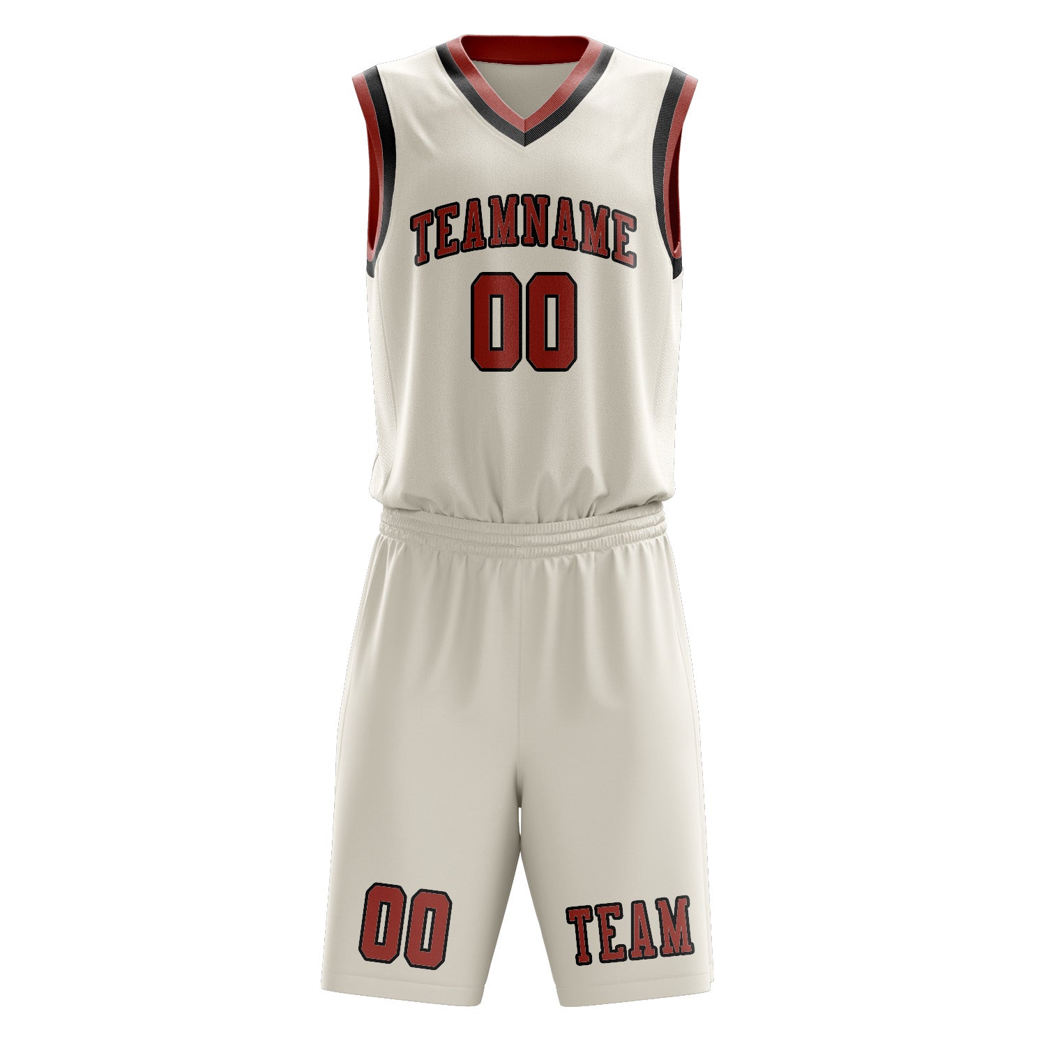 Benutzerdefiniertes Professionelles Beige Kupferrose Basketballtrikot-Set