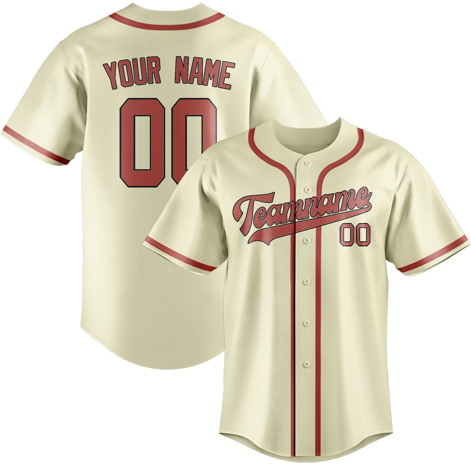 Benutzerdefiniertes Professionelles Beige Kupferrose Baseballtrikot