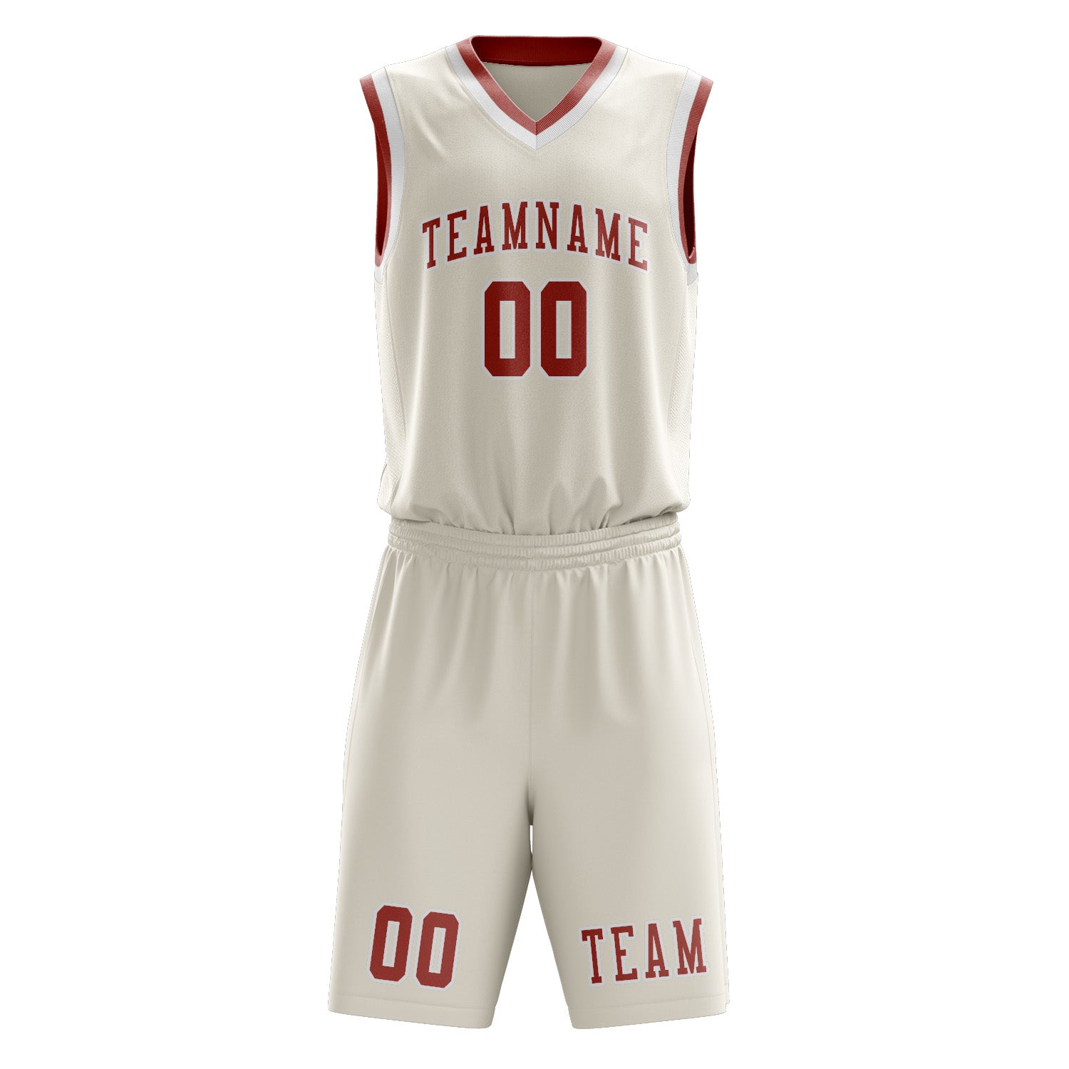 Benutzerdefiniertes Professionelles Beige Kupferrose Basketballtrikot-Set