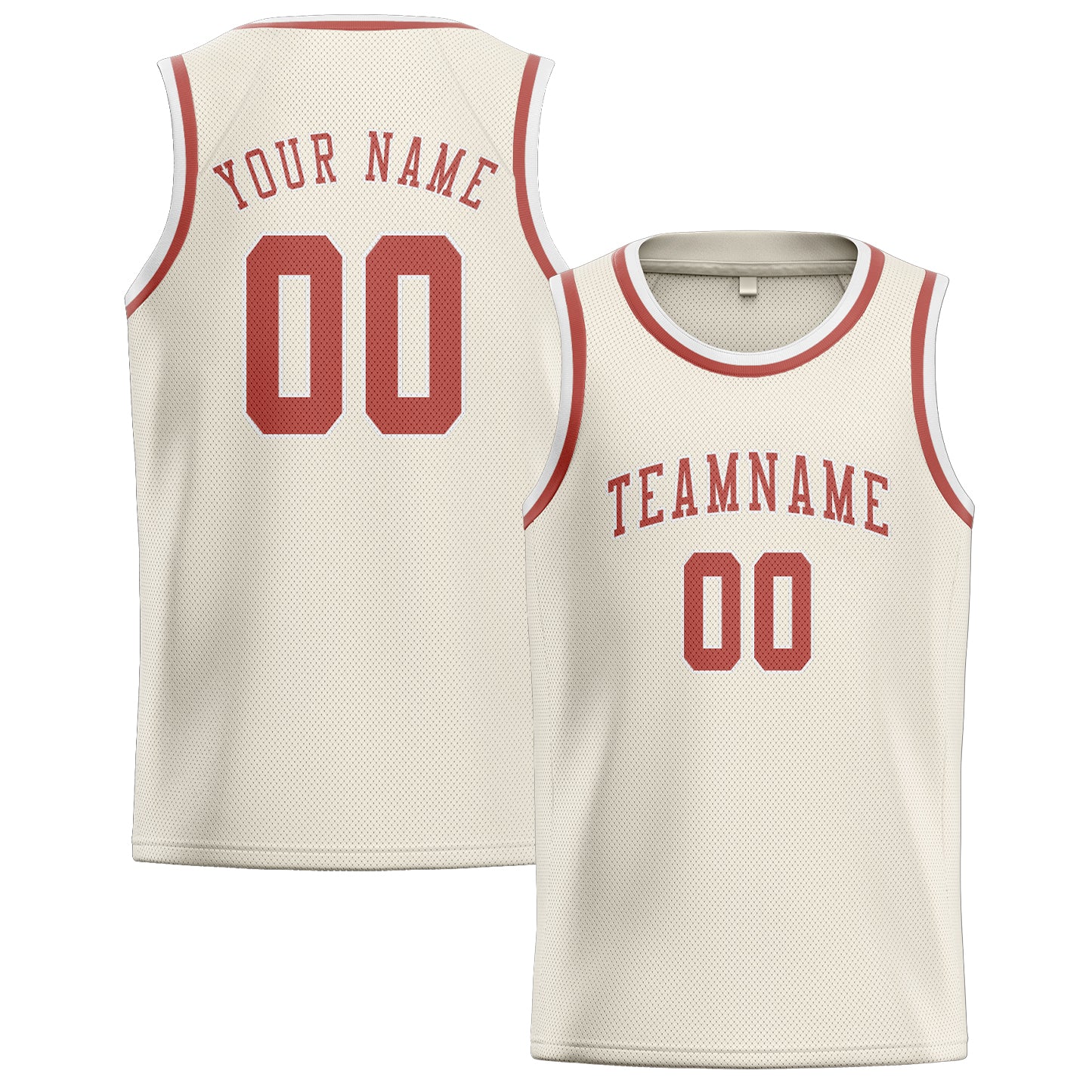 Benutzerdefiniertes Professionelles Beige Kupferrose Basketballtrikot