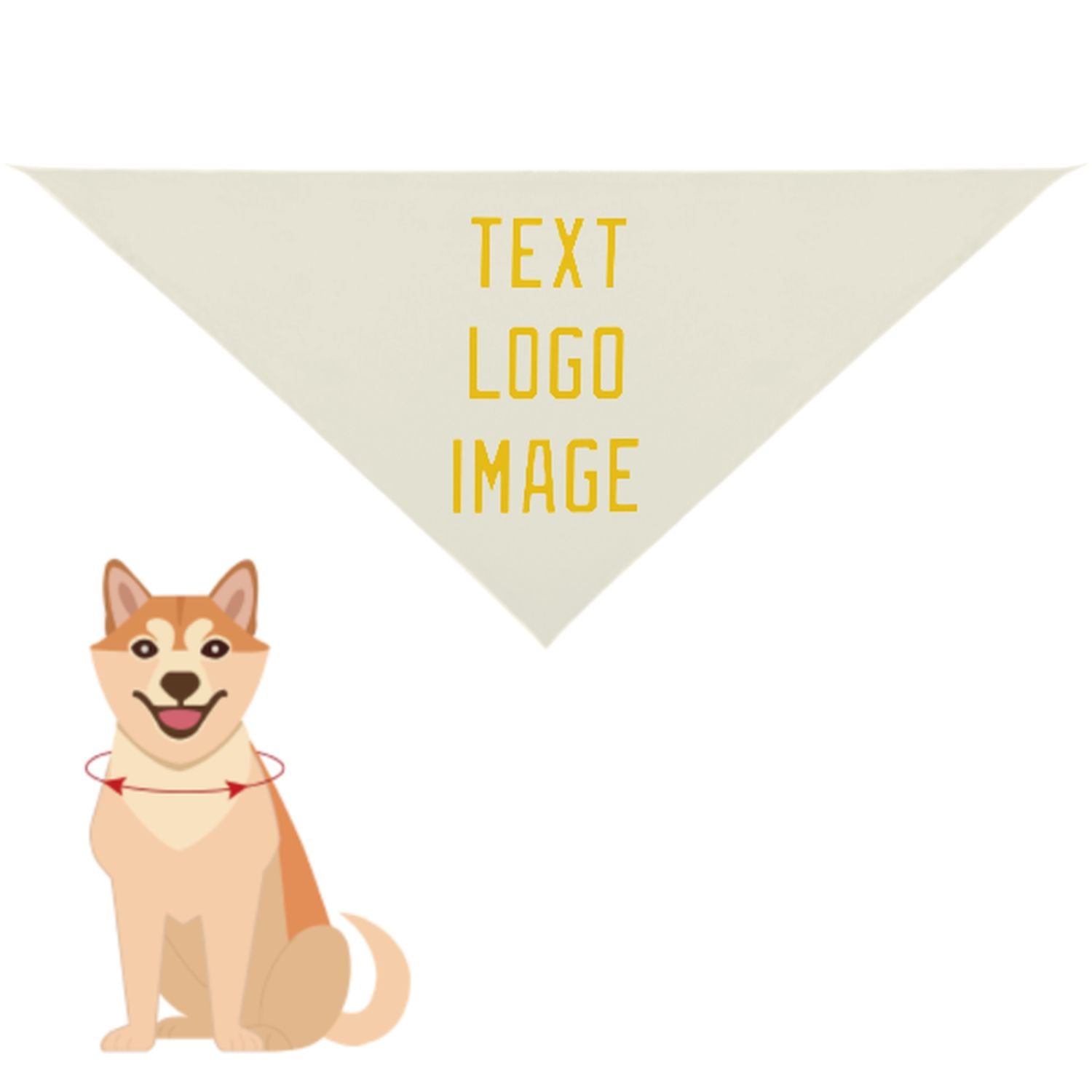 Bandana personalizzata beige-oro per animali domestici