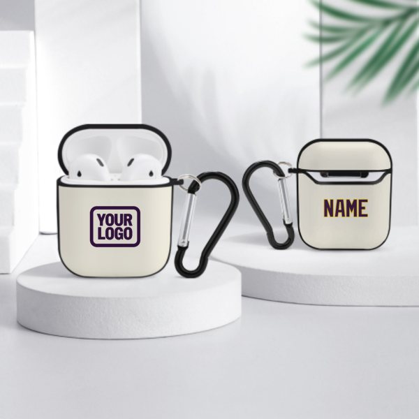 Maßgeschneidertes Beige Lila AirPods-Hülle