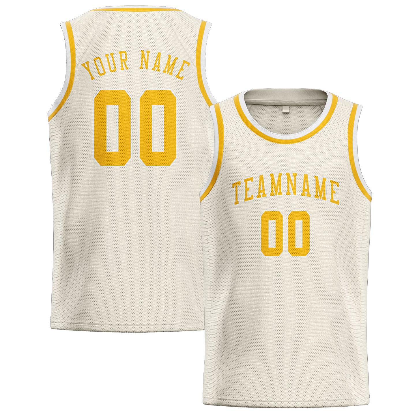 Benutzerdefiniertes Professionelles Beige Gold Basketballtrikot