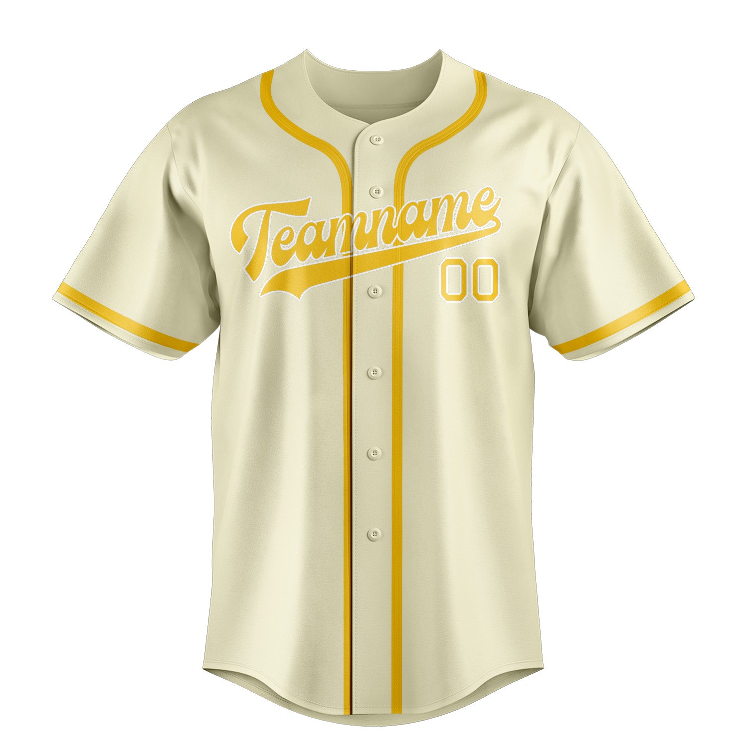 Benutzerdefiniertes Professionelles Beige Gold Baseballtrikot