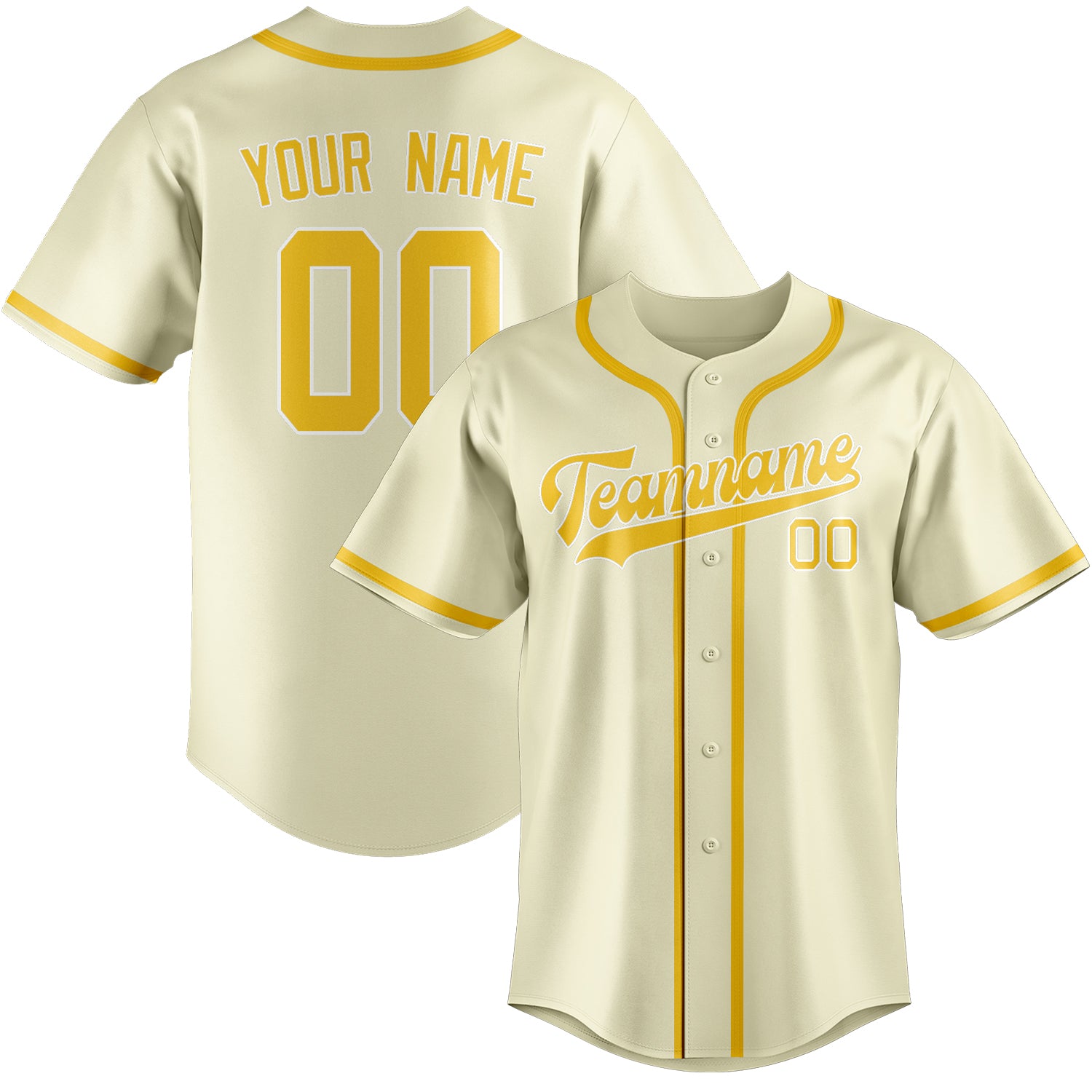 Benutzerdefiniertes Professionelles Beige Gold Baseballtrikot