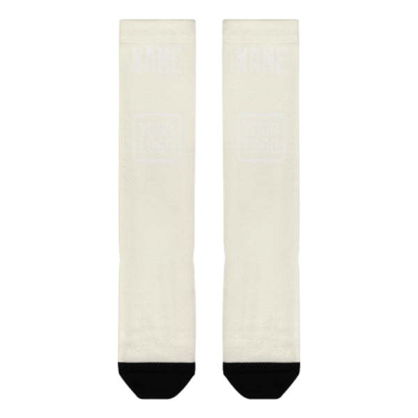 Maßgeschneidertes Beige Weiß Kniestrümpfe