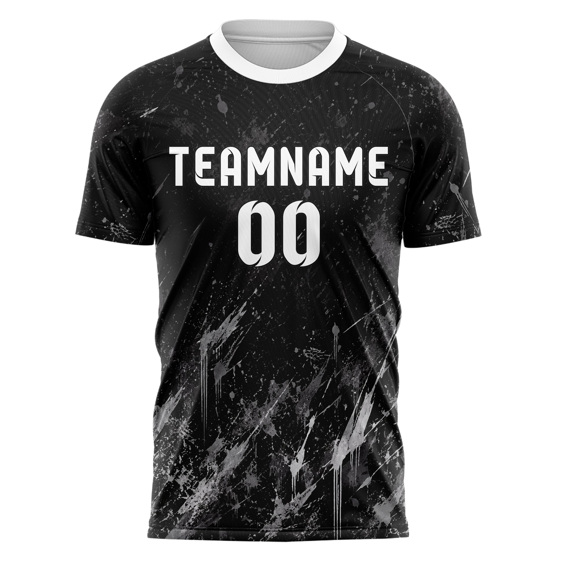 Schwarz klassisches Graffiti Scratch Marks Design 03-0294 individuelles Fußballtrikot front
