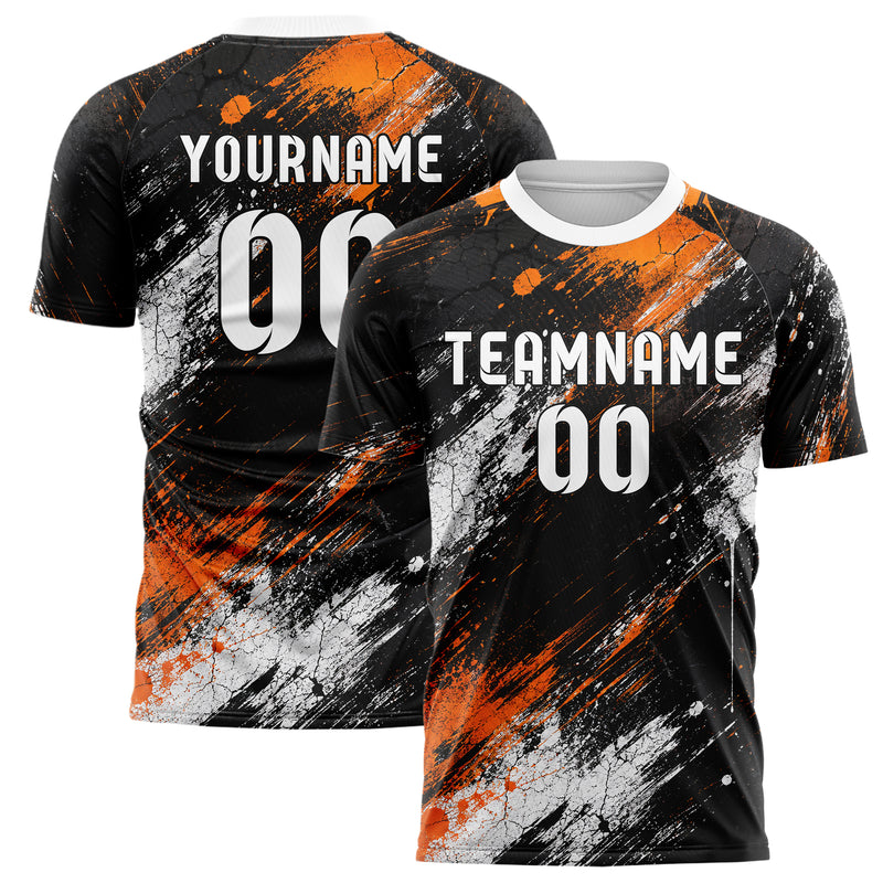 Schwarz dunkles Graffiti Cracked Texture Design 03-0274 individuelles Fußballtrikot main